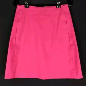 Loft hot pink a-line cotton stretch skirt